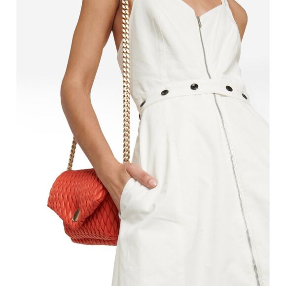 Proenza Schouler‎ Front Zip Midi Dress White Linen Blend Sleeveless Buttons Sz 4 - Picture 4 of 15